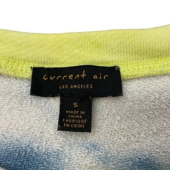 Anthropologie Current Air Los Angeles Tie Dye Crop Crewneck sweatshirt sz Small - Picture 7 of 9